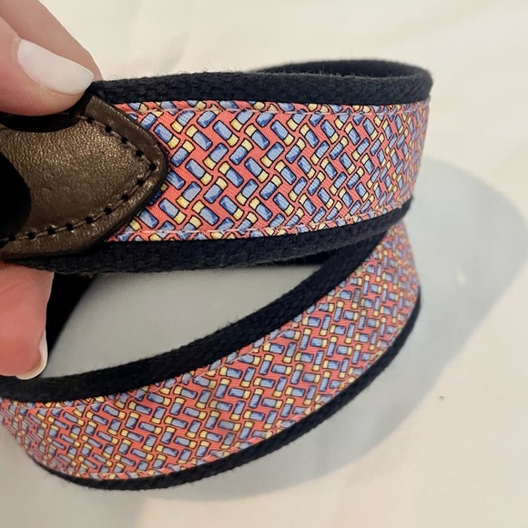 VINEYARD VINES MENS Preppy Cotton Leather BELT - Picture 2 of 6